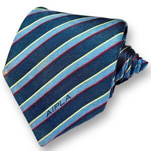 BUFFALO BAY Men’s Vintage Blue Striped 100% Silk AIPLA Corporate Tie